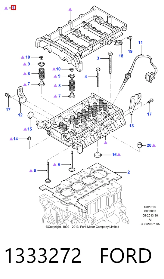 1333272 Ford Головка блока цилиндров