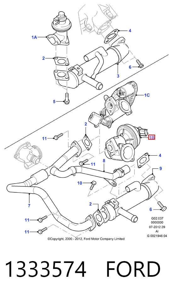 1333574 Ford Клапан рециркуляции отработавших газов EGR