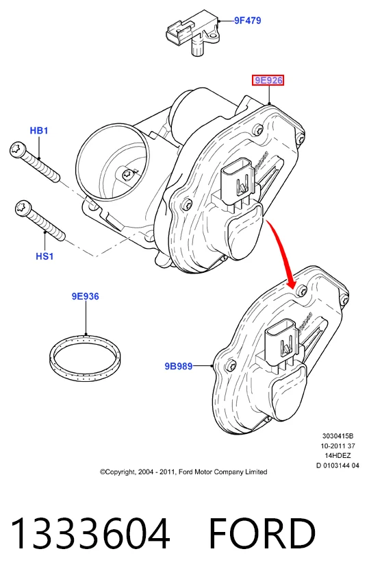 1333604 Ford Дроссельная заслонка