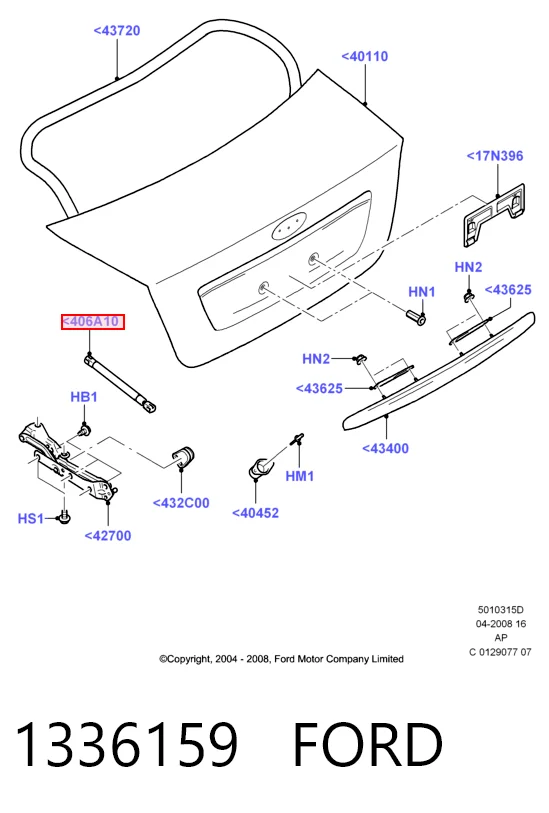 1336159 Ford Амортизатор крышки багажника
