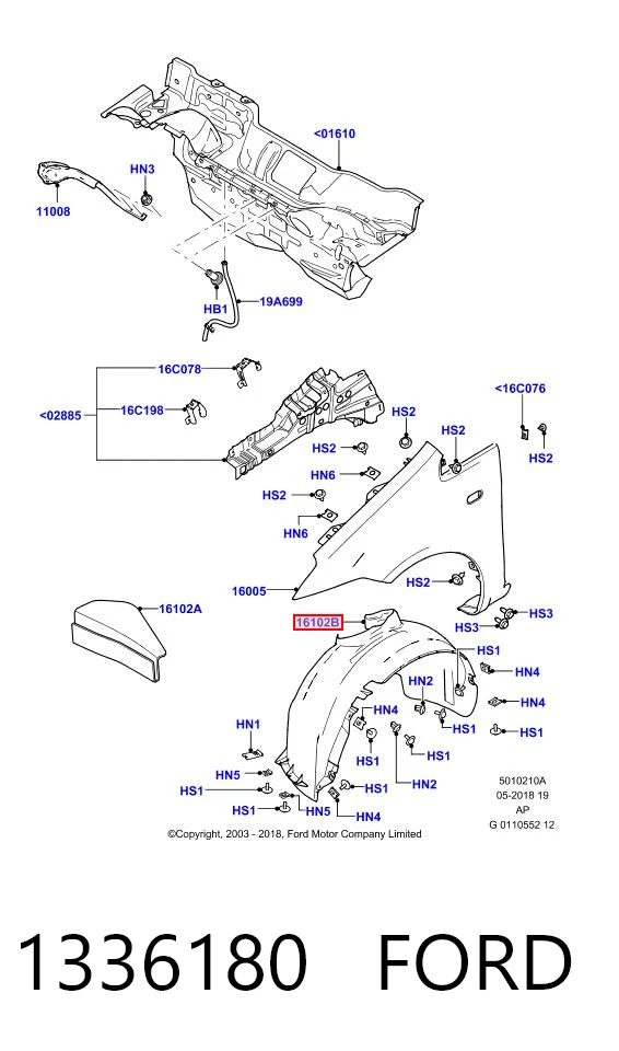 Подкрыльник переднего крыла, правый на Ford Focus II DA, HCP, DP