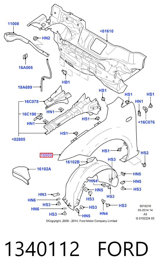 Боковая часть передняя правая Ford Focus II хэтчбек (DA, HCP, DP) (2004 - 2011) цена, от 45.51 USD
