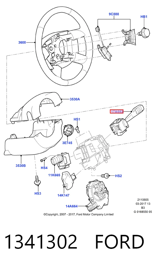 Подрулевой правый переключатель  Magneti Marelli DA50240