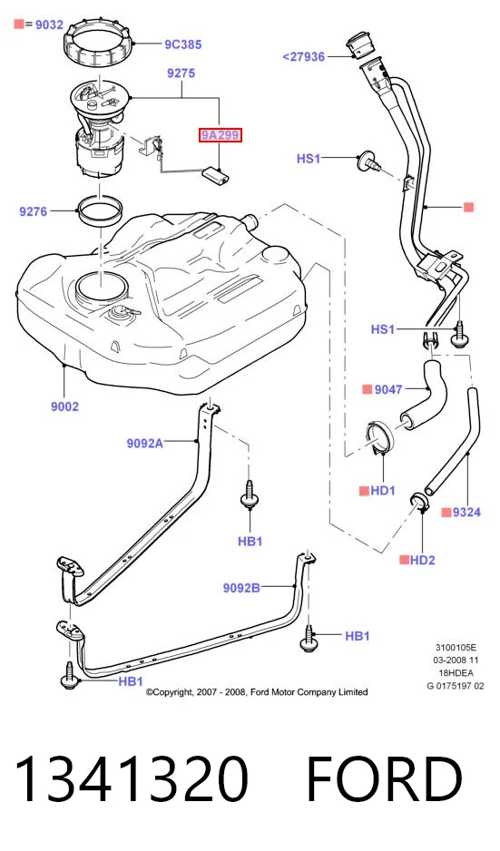 1341320 Ford Датчик уровня топлива в баке