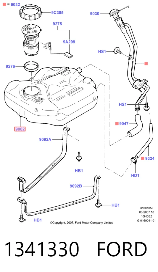 Бензобак Ford Focus II хэтчбек (DA, HCP, DP) (2004 - 2011) цена, от 36.72 USD