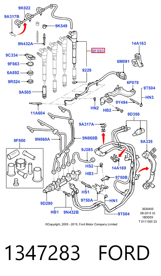 1347283 Ford Топливные форсунки