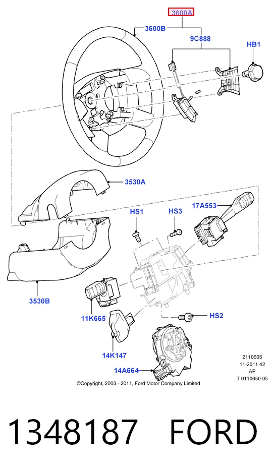 Колесо рулевое на Ford Focus II DA, HCP, DP