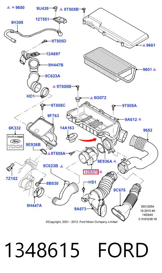 1348615 Ford Датчик расхода воздуха