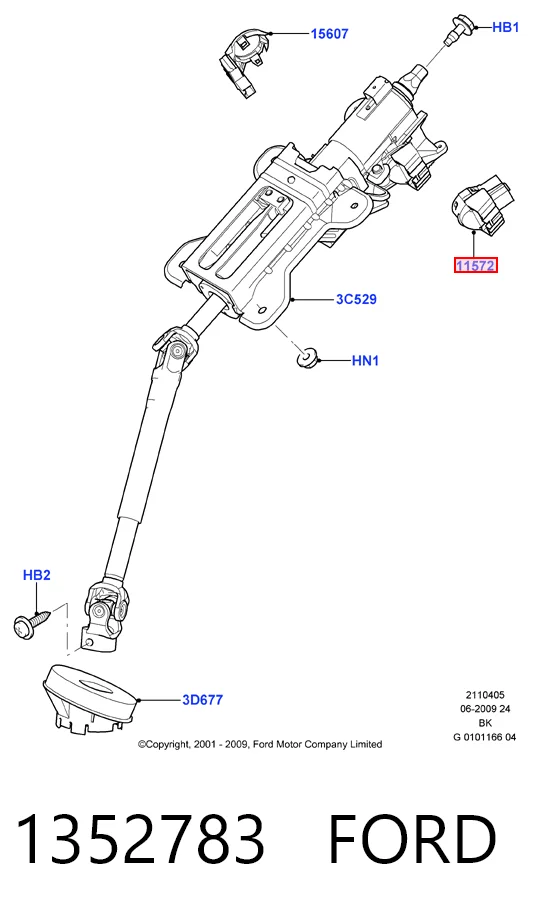 1352783 Ford Контакты замка зажигания