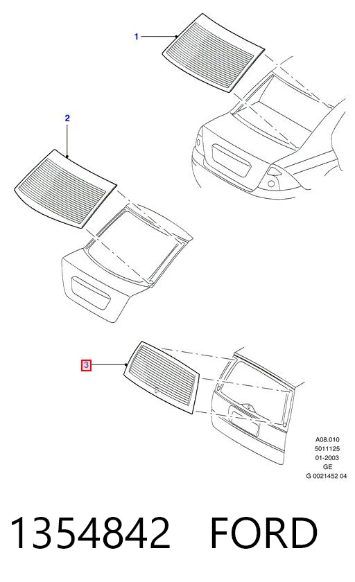 1354842 Ford Стекло двери задка