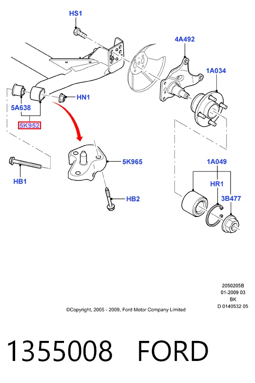 Балка задней подвески поперечная Ford Fiesta Mk5 хэтчбек (JH, JD) (2001 - 2008) цена, от 240.72 USD
