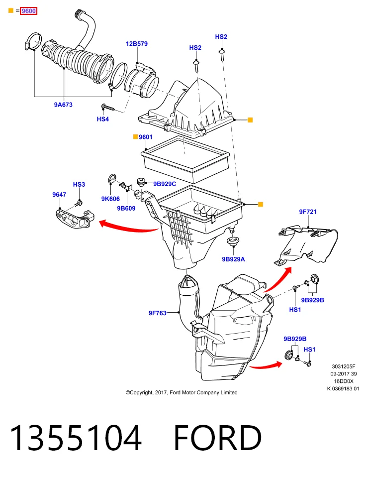 Корпус воздушного фильтра в сборе Ford C-Max минивэн (DM2) (2003 - 2007) цена, от 17.10 USD