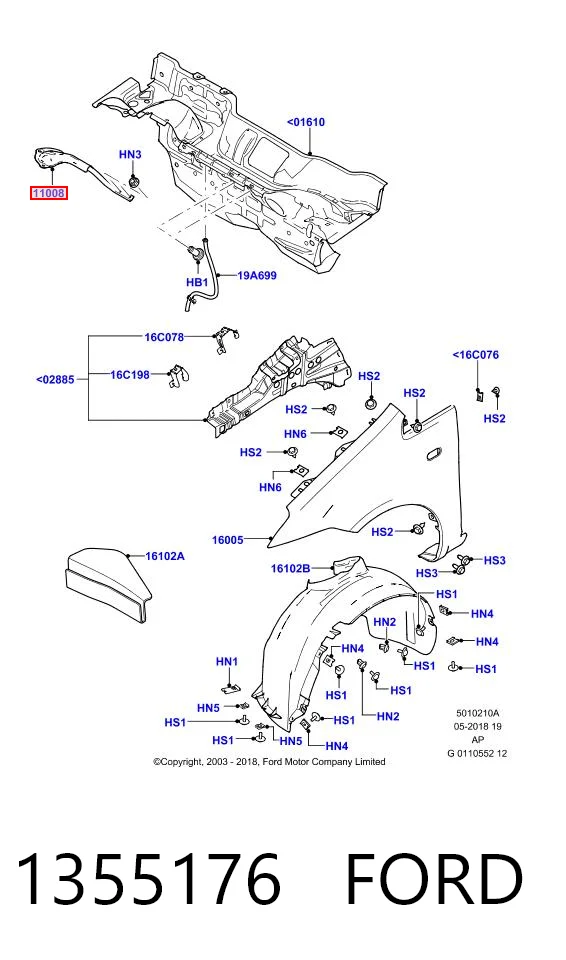 4M5111008BD Ford 