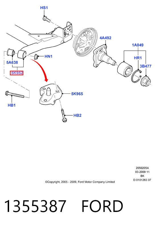 Купить Подрамник задний Форд Фиеста Mk5 JH, JD
