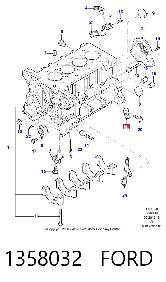 1358032 Ford Датчик самовоспламенения