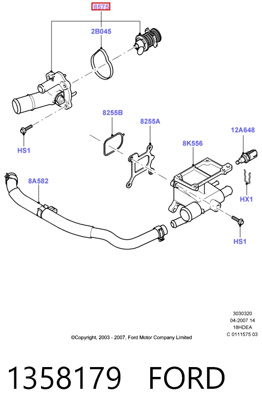 1358179 Ford Авто термостат