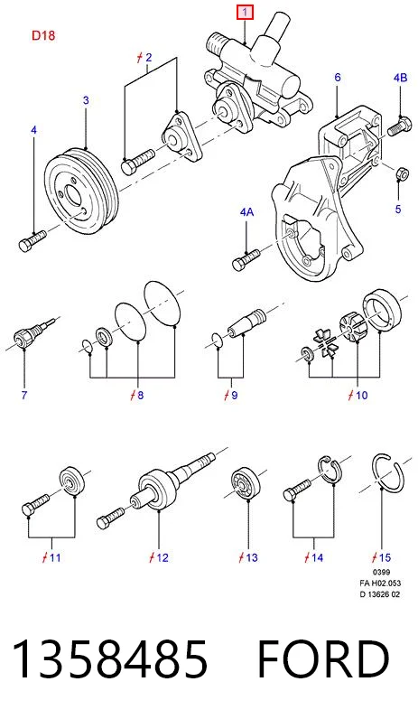 Купить Насос ГУР Форд Эскорт VII GAL, AAL, ABL