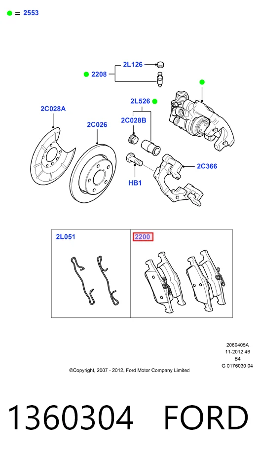 1360304 Ford Колодки тормозные дисковые комплект