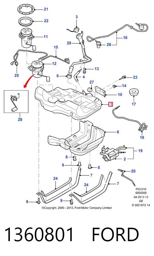Бак топливный на Ford Mondeo III B4Y