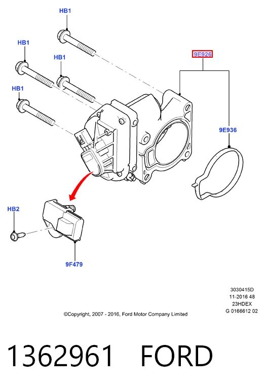 1362961 Ford Дроссельная заслонка