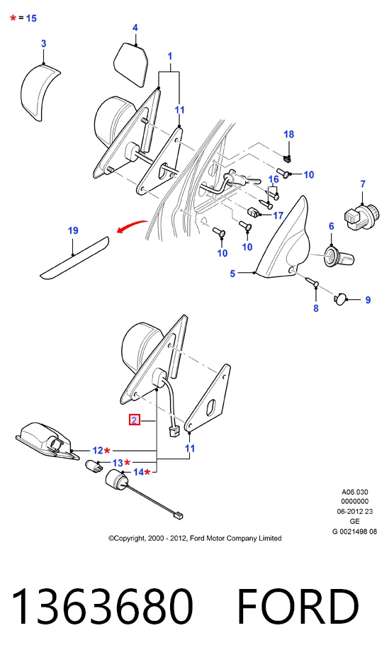  Правое зеркало Ford Mondeo 3
