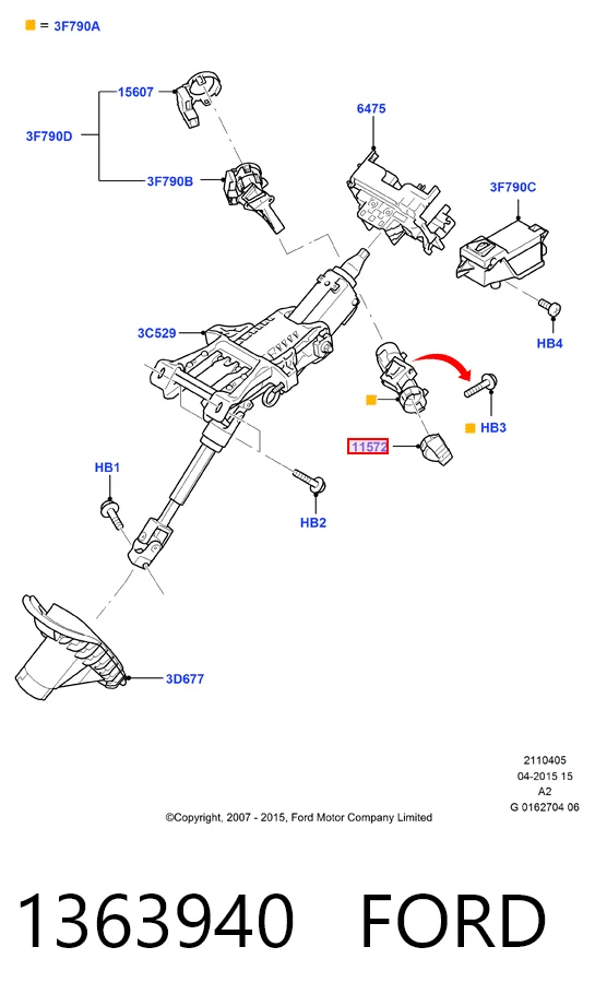 1363940 Ford Контакты замка зажигания
