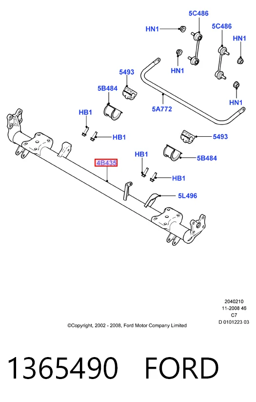 Подрамник задней подвески на Ford Connect TOURNEO PU2