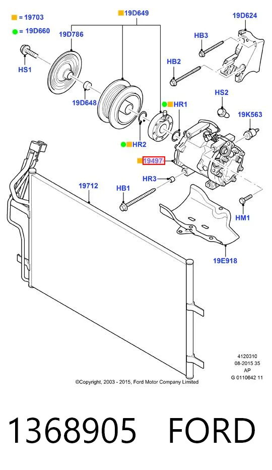 1368905 Ford Компрессор хладагента