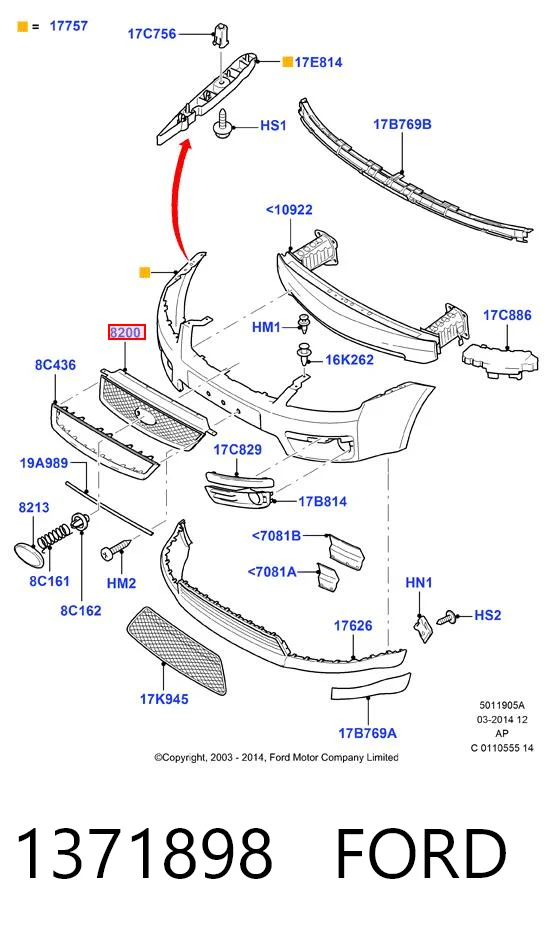 Решетка радиатора на Ford C-Max  DM2