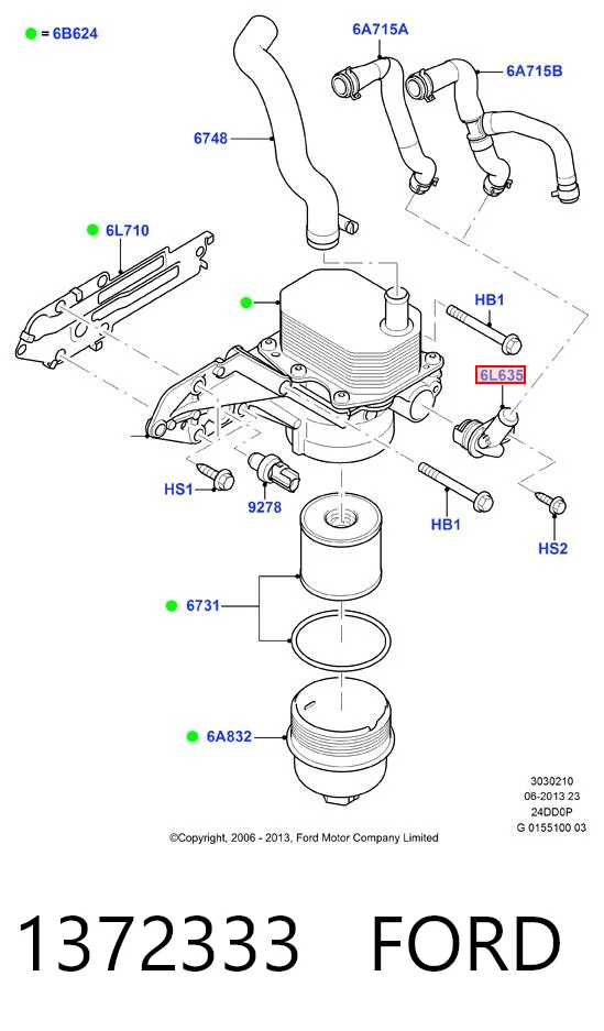 1372333 Ford Термостат системы смазки двигателя