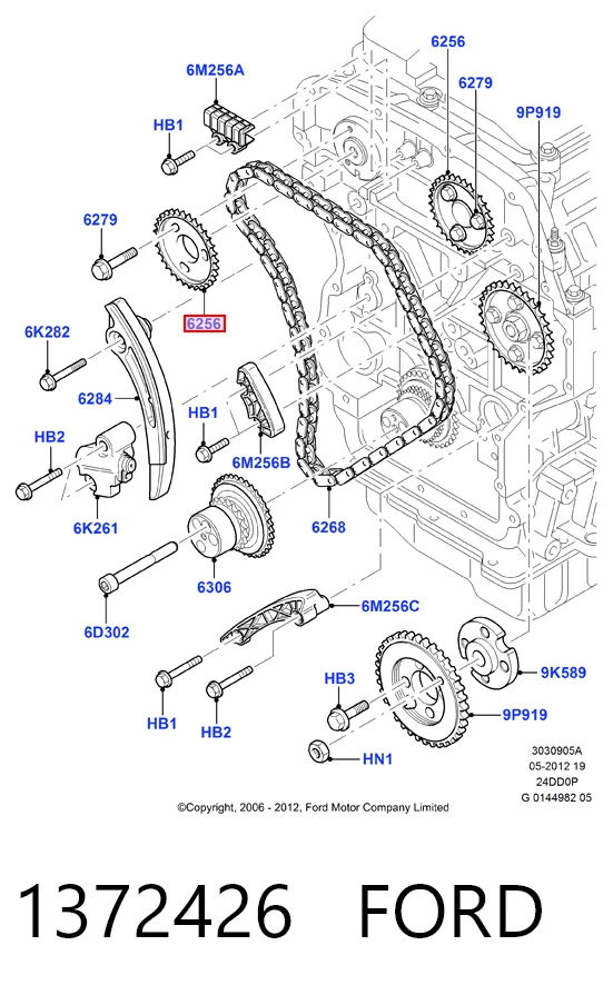 Регулятор фаз газораспределения на Ford Transit VI V347/8