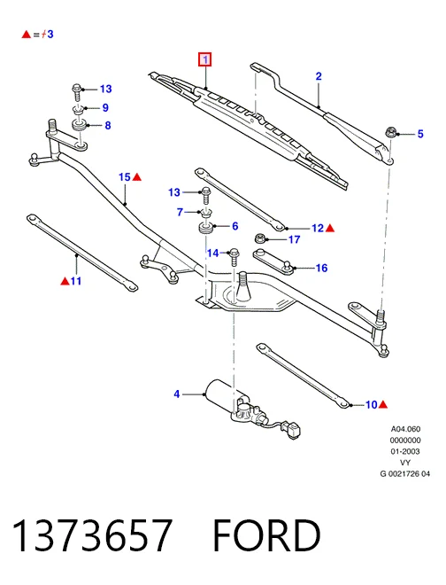 Дворники Ford Galaxy I VY минивэн (WGR) (2000 - 2006) цена, от 23.49 USD