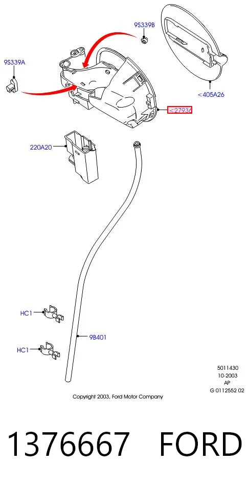 1376667 Ford Горловина бензобака