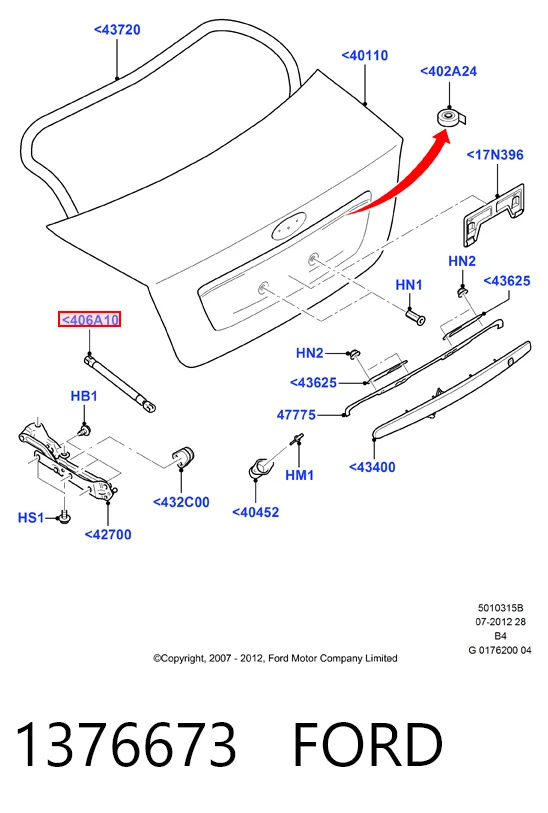 1376673 Ford Амортизатор крышки багажника