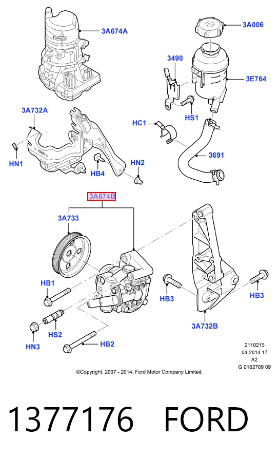 1377176 Ford ГУР руля