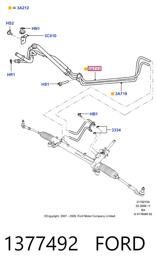 Шланг ГУР высокого давления HMP3M513A212EP Hmpx