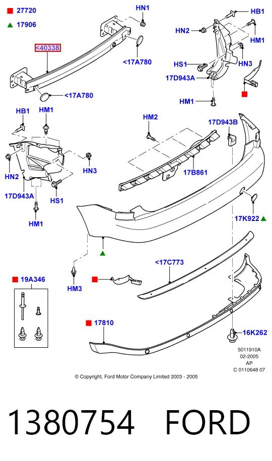 Балка бампера заднего Ford Focus II хэтчбек (DA, HCP, DP) (2004 - 2011) цена, от 28.51 USD