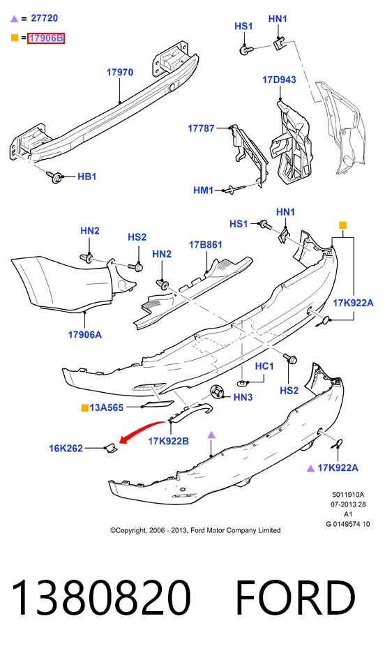 Задний бампер на Ford Galaxy II CA1 WA6