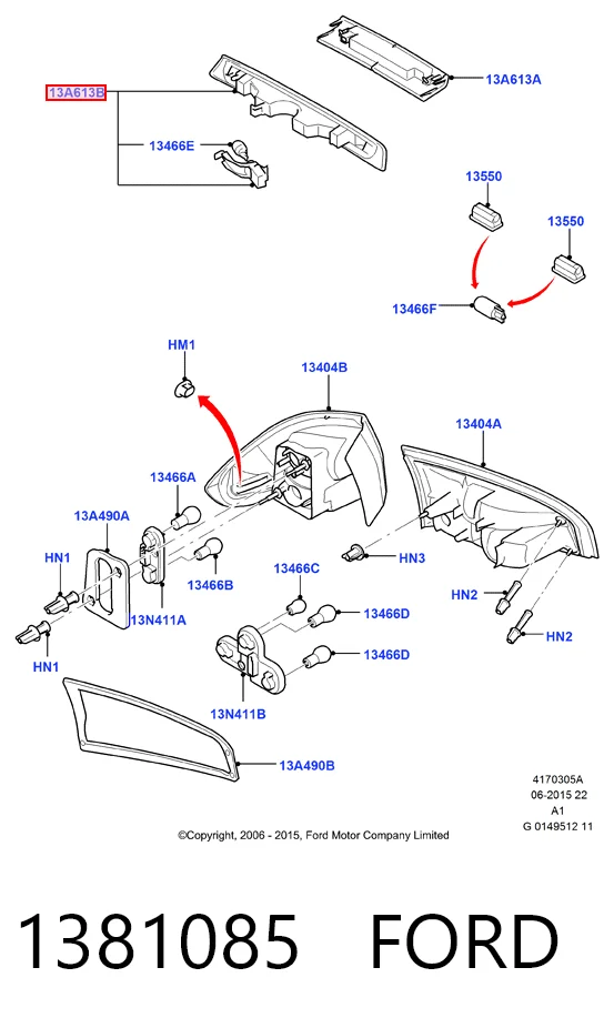 Фонарь сигнальный на Ford Galaxy II CA1 WA6