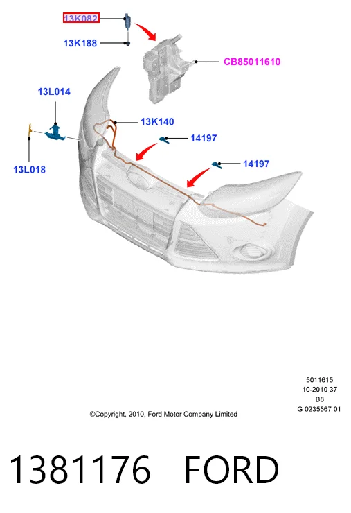 1381176 Ford Насос омывателя фар