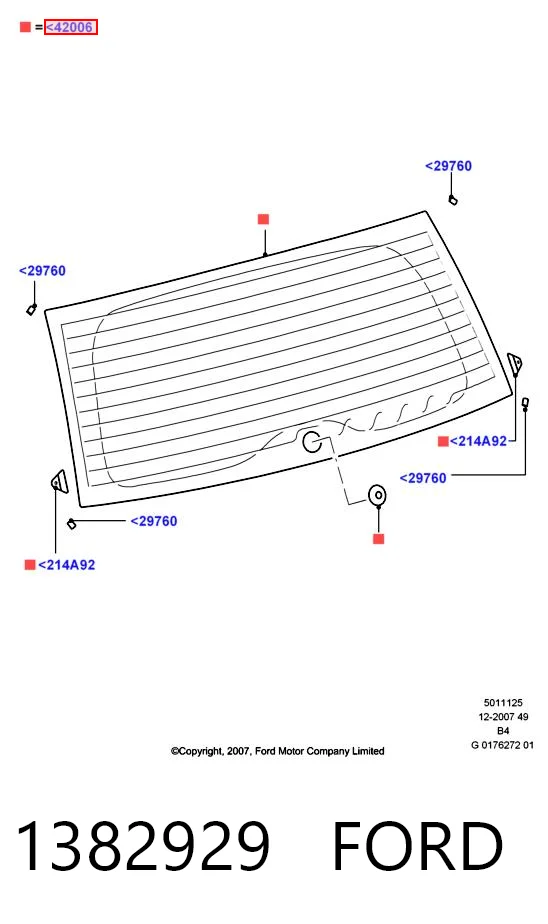 1382929 Ford Стекло двери задка