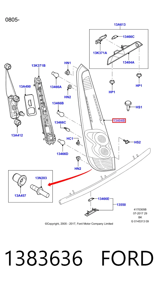 Фонари задние на Ford Fiesta Mk5 JH, JD