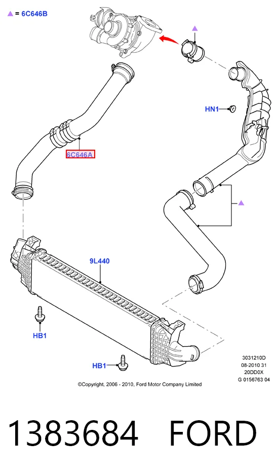 1383684 Ford Патрубок интеркуллера