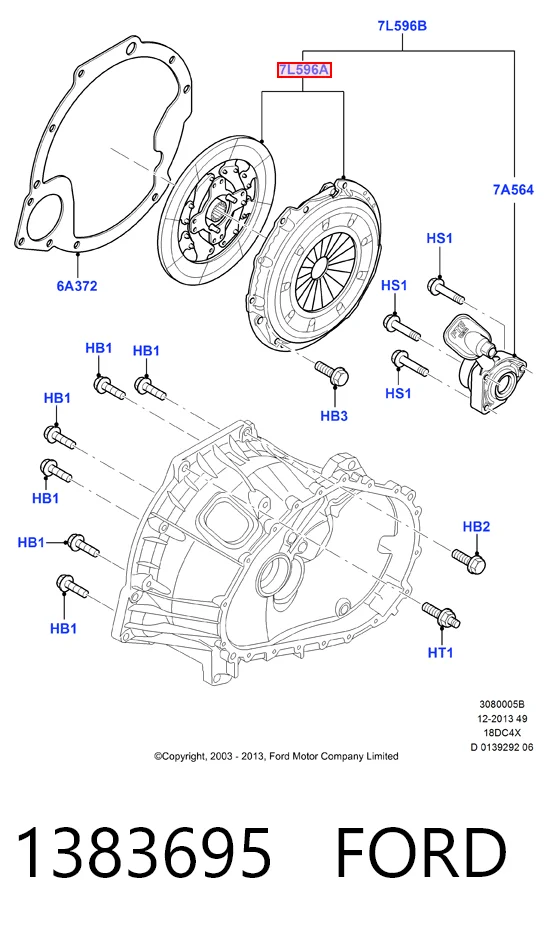 Комплект сцепления (3 части) Ford Mondeo IV седан (CA2) (2007 - 2014) цена, от 182.42 USD