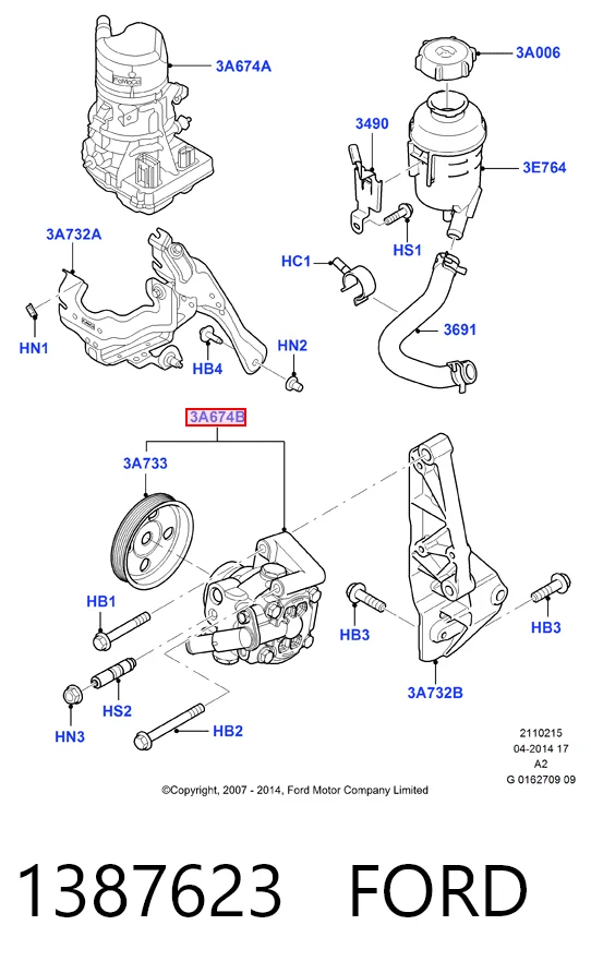 1387623 Ford ГУР руля