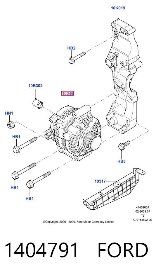 1404791 Ford Генератор автомобильный