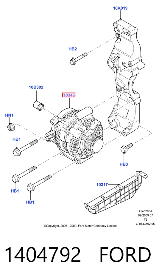 1404792 Ford Генератор автомобильный