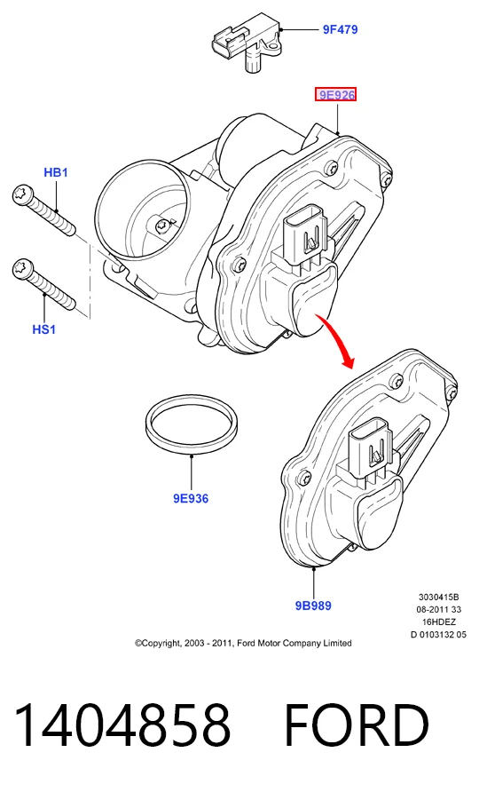 1404858 Ford Дроссельная заслонка