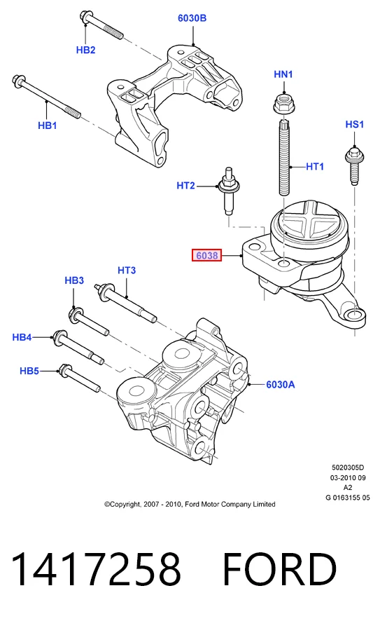 1417258 Ford Правая подушка двигателя