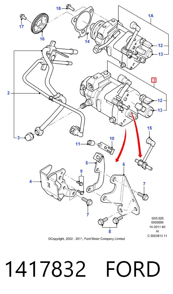 Насос топливный высокого давления (ТНВД) на Ford Mondeo III B4Y
